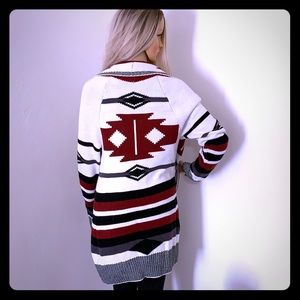 Aztec design knit sweater